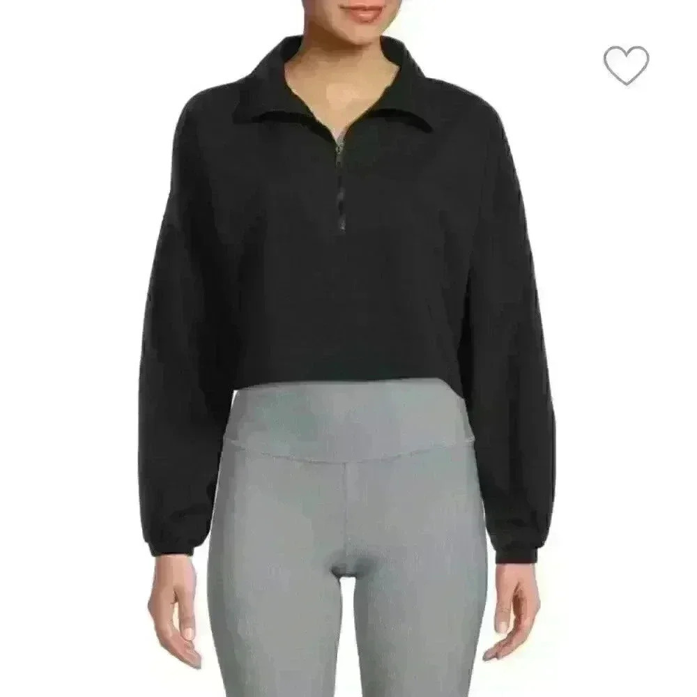 NWT WEWOREWHAT Cropped Quarter Zip Pullover Sz S